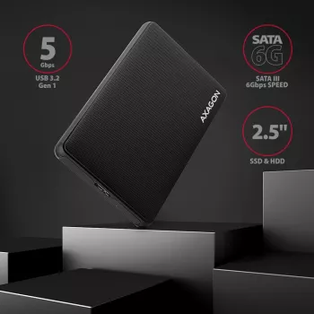 Axagon EE25-SL belaidis USB 3.2 Gen 1 - SATA 6G išorinis dėklas 2,5 colio SSD/HDD
