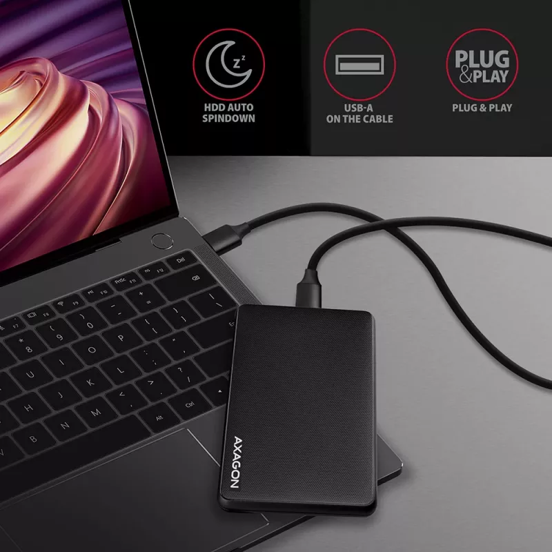 Axagon EE25-SL belaidis USB 3.2 Gen 1 - SATA 6G išorinis dėklas 2,5 colio SSD/HDD