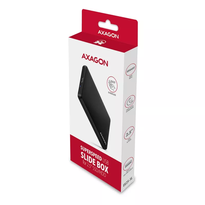 Axagon EE25-SL belaidis USB 3.2 Gen 1 - SATA 6G išorinis dėklas 2,5 colio SSD/HDD
