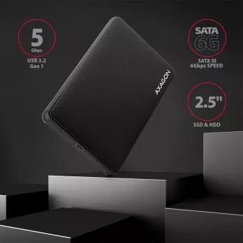 Axagon EE25-SLC Besisriegis USB-C 3.2 Gen 1 - SATA 6G išorinis dėklas 2,5 colio SSD/HDD