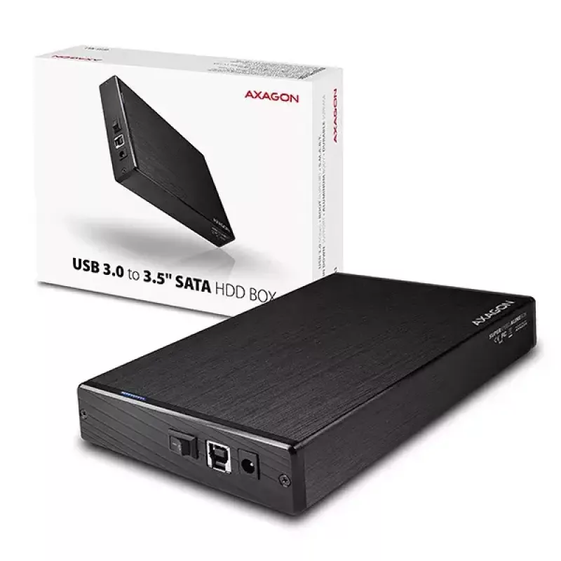 Axagon EE35-XA3 kompaktiškas aliumininis USB 3.2 Gen 1 išorinis dėklas SATA, skirtas 3,5 colio HDD