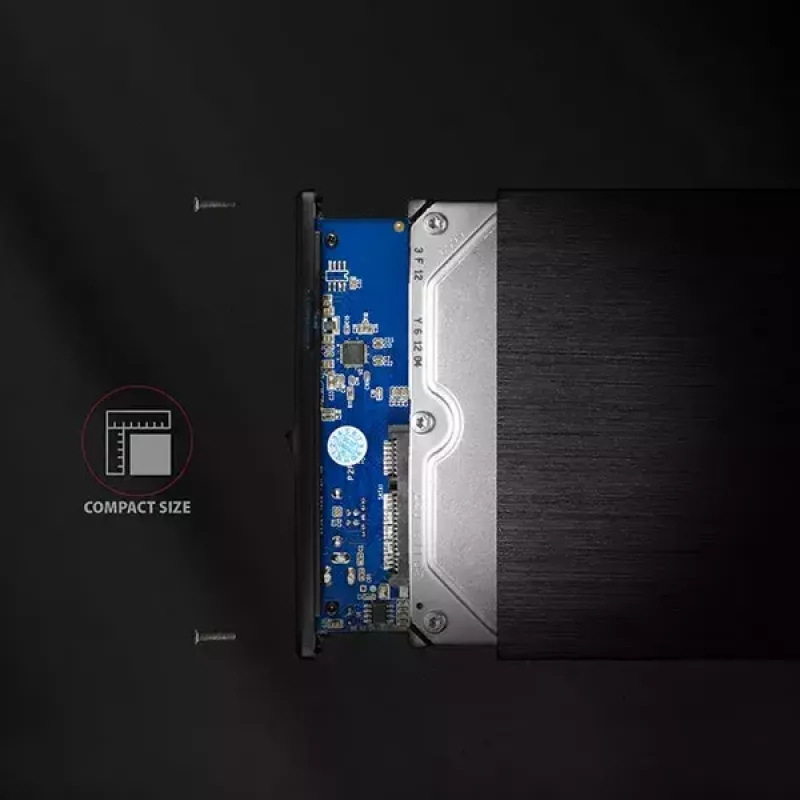 Axagon EE35-XA3 kompaktiškas aliumininis USB 3.2 Gen 1 išorinis dėklas SATA, skirtas 3,5 colio HDD