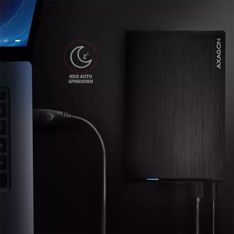 Axagon EE35-XA3 kompaktiškas aliumininis USB 3.2 Gen 1 išorinis dėklas SATA, skirtas 3,5 colio HDD