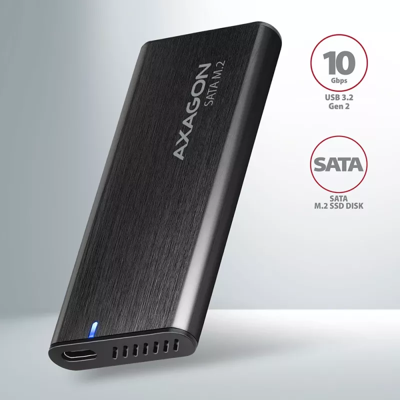 SSD dėklas Axagon EEM2-SBC USB-C 3.2 Gen 2 juodas M.2