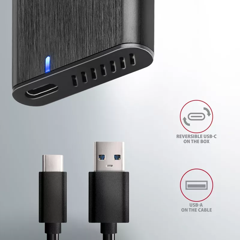 SSD dėklas Axagon EEM2-SBC USB-C 3.2 Gen 2 juodas M.2