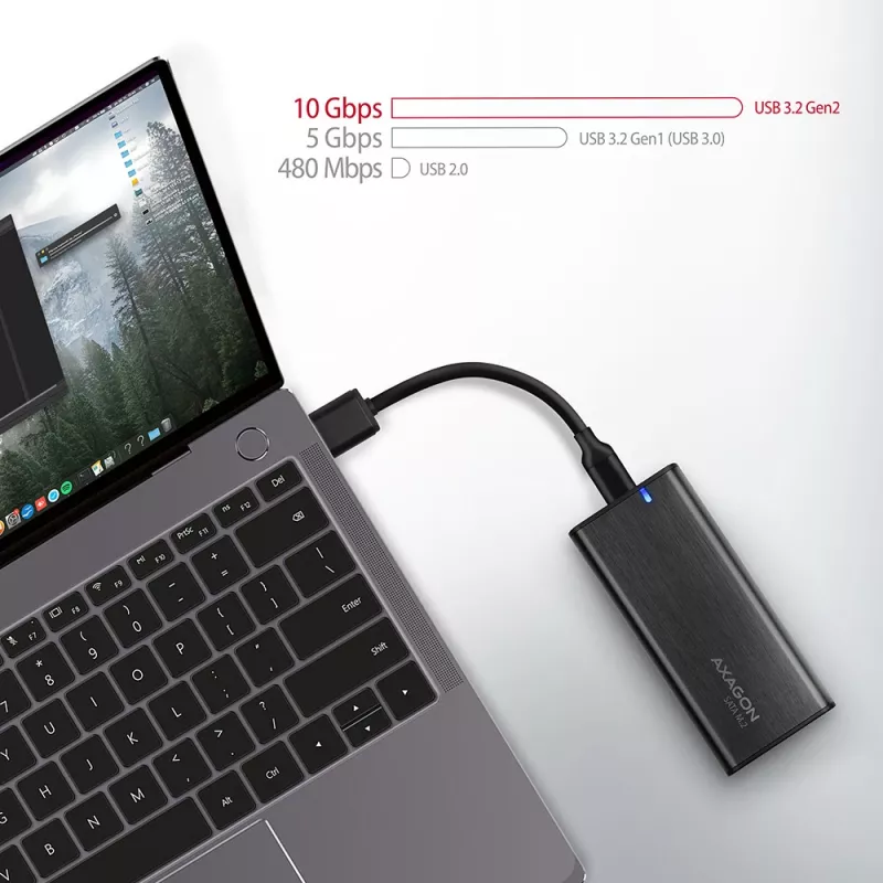 SSD dėklas Axagon EEM2-SBC USB-C 3.2 Gen 2 juodas M.2