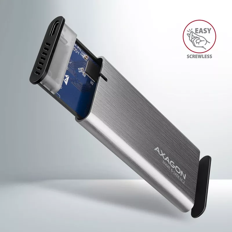 Axagon EEM2-SG2 SuperSpeed+ USB-C – M.2 NVMe ir SATA SSD RAW dėžutė