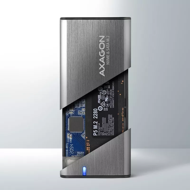 Axagon EEM2-SG2 SuperSpeed+ USB-C – M.2 NVMe ir SATA SSD RAW dėžutė