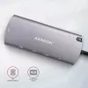 Axagon HMC-6M2 USB 3.2 Gen 1 šakotuvas, 2x USB-A, HDMI, RJ-45, SATA M.2, PD 100W, USB-C laidas