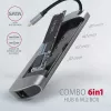 Axagon HMC-6M2 USB 3.2 Gen 1 šakotuvas, 2x USB-A, HDMI, RJ-45, SATA M.2, PD 100W, USB-C laidas