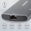 Axagon HMC-6M2 USB 3.2 Gen 1 šakotuvas, 2x USB-A, HDMI, RJ-45, SATA M.2, PD 100W, USB-C laidas