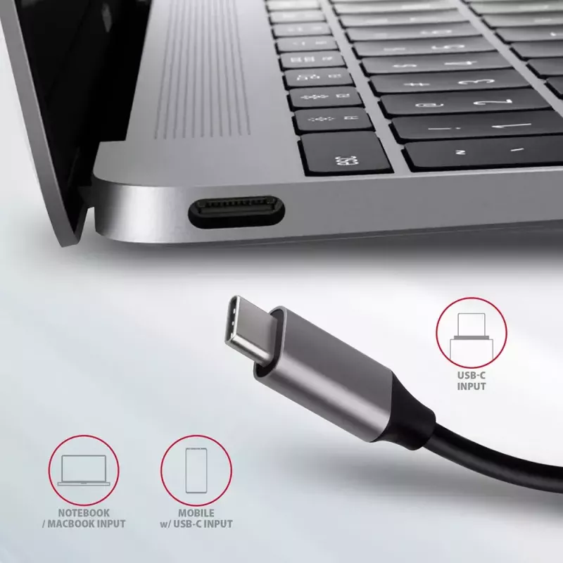 Axagon HMC-6M2 USB 3.2 Gen 1 šakotuvas, 2x USB-A, HDMI, RJ-45, SATA M.2, PD 100W, USB-C laidas