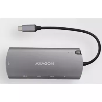 Axagon HMC-6M2 USB 3.2 Gen 1 šakotuvas, 2x USB-A, HDMI, RJ-45, SATA M.2, PD 100W, USB-C laidas