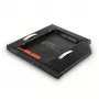 Axagon RSS-CD09 2.5 inch SSD/HDD krepšelis į DVD lizdą 9.5 mm LED ALU sąsajos kortelės/adapteris vidinis SATA