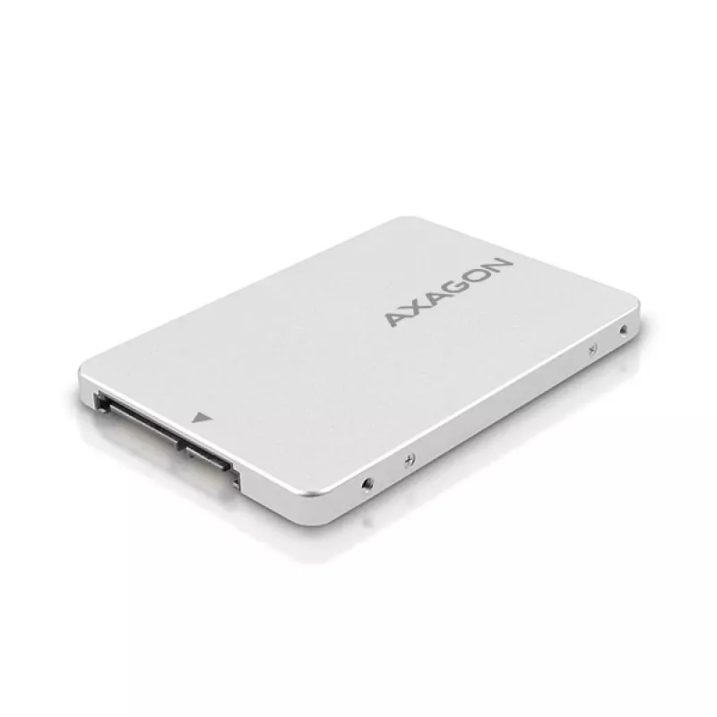 Axagon RSS-M2SD SATA - M.2 SATA SSD, vidinė 2,5 colio ALU dėžutė, sidabrinė
