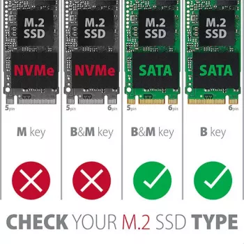 Axagon RSS-M2SD SATA - M.2 SATA SSD, vidinė 2,5 colio ALU dėžutė, sidabrinė