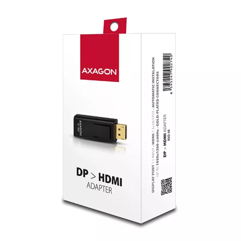 Kabelio lyties keitiklis Axagon RVD-HI DisplayPort į HDMI juodas