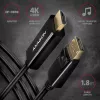 Axagon RVD-HI14C2 DisplayPort -> HDMI 1.4 laidas 1,8 m, 4K/30Hz