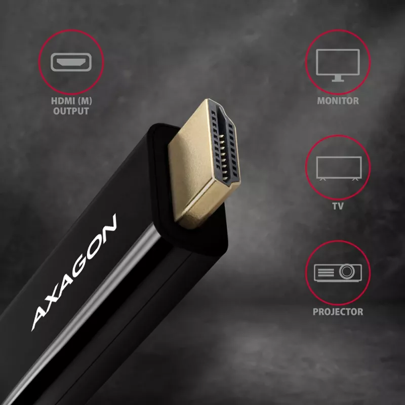Axagon RVD-HI14C2 DisplayPort -> HDMI 1.4 laidas 1,8 m, 4K/30Hz