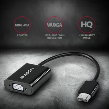 Axagon RVH-VGAN HDMI -> VGA adapteris FullHD, 1920x1200, garso išvestis, maitinimo įvestis