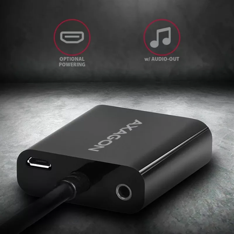 Axagon RVH-VGAN HDMI -> VGA adapteris FullHD, 1920x1200, garso išvestis, maitinimo įvestis