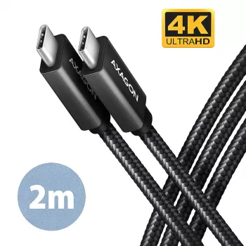 Axagon BUCM32-CM20AB SPEED+ USB-C USB 20Gbps/100W kabelis 2 m