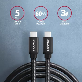 Axagon BUCM3-CM10AB SPEED USB-C <> USB-C 3.2 Gen 1 laidas 1 m