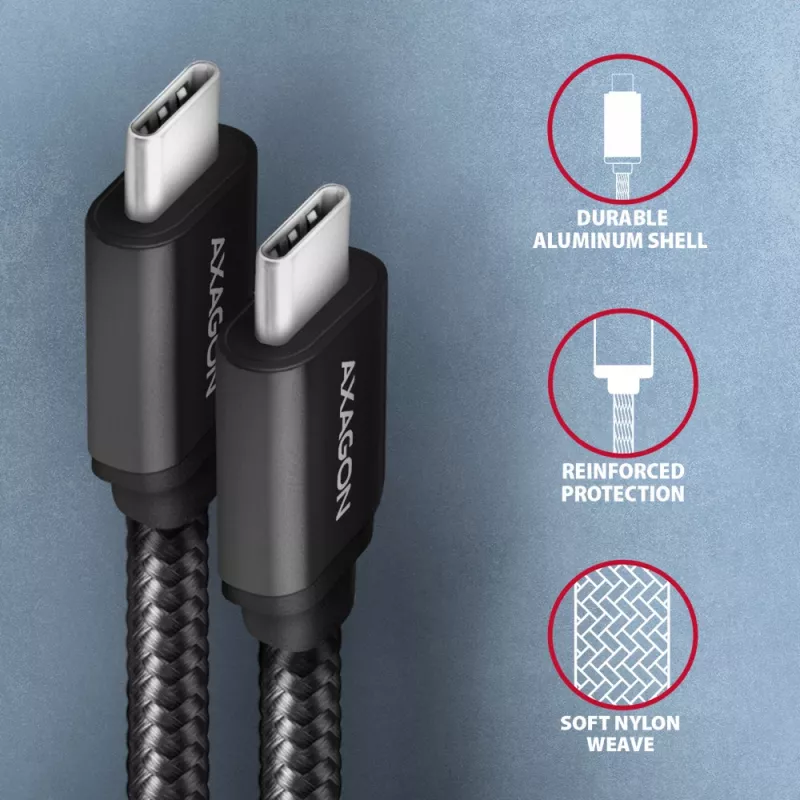 Axagon BUCM3-CM10AB SPEED USB-C <> USB-C 3.2 Gen 1 laidas 1 m
