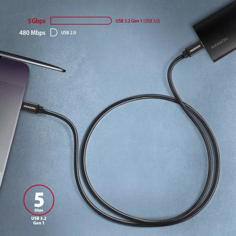 Axagon BUCM3-CM10AB SPEED USB-C <> USB-C 3.2 Gen 1 laidas 1 m