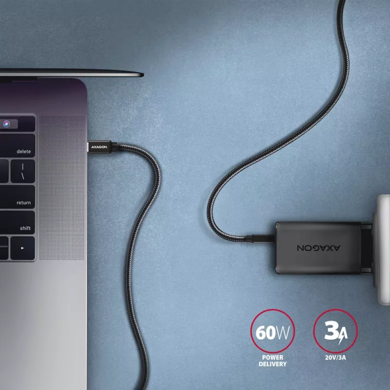 Axagon BUCM3-CM20AB SPEED USB-C <> USB-C 3.2 Gen 1 laidas 2 m