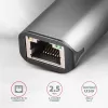 2.5 Gigabit Ethernet adapter AXAGON ADE-25R — USB Type-C, 10/100/1000/2500 Mbit, 5000 Mbit/s, aliuminis, pilka