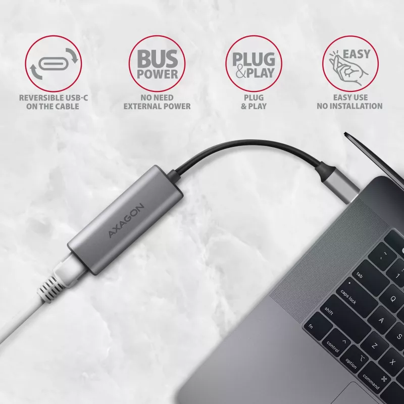 Axagon ADE-25RC SuperSpeed USB-C 2,5 gigabit eterneto adapteris
