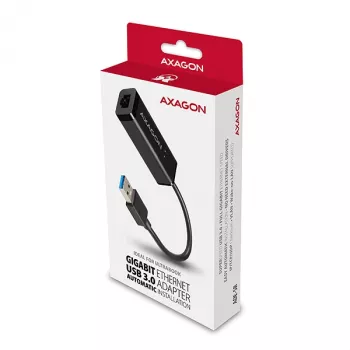 „Axagon ADE-SR“ USB-A gigabito eterneto adapteris, laidinis, USB, Ethernet, 1000 Mbit/s, juodos spalvos