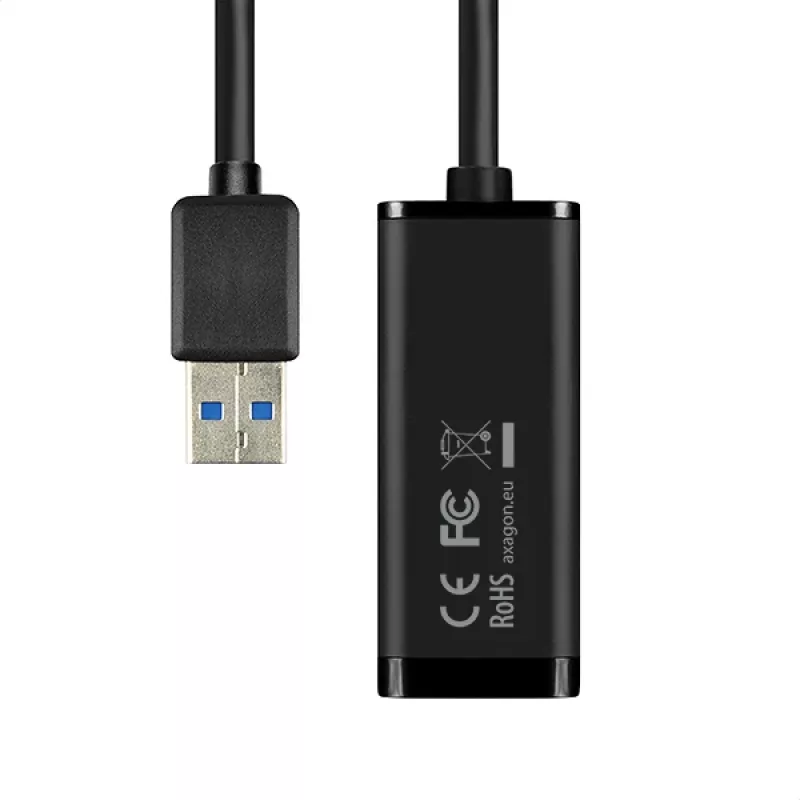 „Axagon ADE-SR“ USB-A gigabito eterneto adapteris, laidinis, USB, Ethernet, 1000 Mbit/s, juodos spalvos