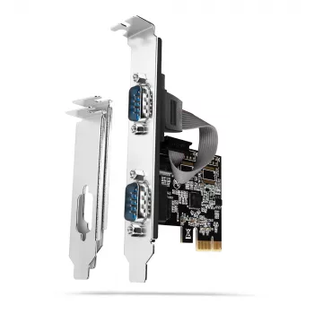 “Axagon PCEA-S2N” PCIe adapteris – 2 nuoseklieji prievadai, 250 kbps, su SP ir LP
