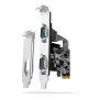 “Axagon PCEA-S2N” PCIe adapteris – 2 nuoseklieji prievadai, 250 kbps, su SP ir LP