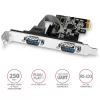 “Axagon PCEA-S2N” PCIe adapteris – 2 nuoseklieji prievadai, 250 kbps, su SP ir LP