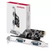 “Axagon PCEA-S2N” PCIe adapteris – 2 nuoseklieji prievadai, 250 kbps, su SP ir LP