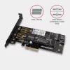 Axagon PCEM2-D PCIe x4 - M.2 NVMe M-rakto + SATA B-rakto lizdo adapteris su SP ir LP