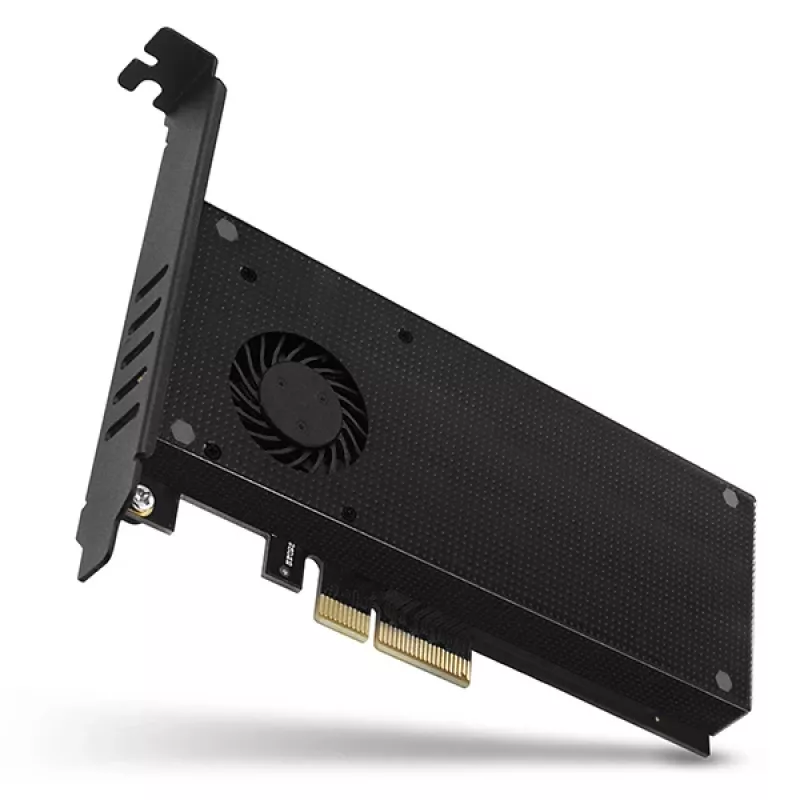 „Axagon PCEM2-DC“ PCIe x4 – M.2 NVMe M-rakto + SATA B-rakto lizdo adapteris su aušintuvu, SP ir LP