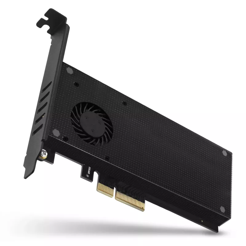 „Axagon PCEM2-DC“ PCIe x4 – M.2 NVMe M-rakto + SATA B-rakto lizdo adapteris su aušintuvu, SP ir LP