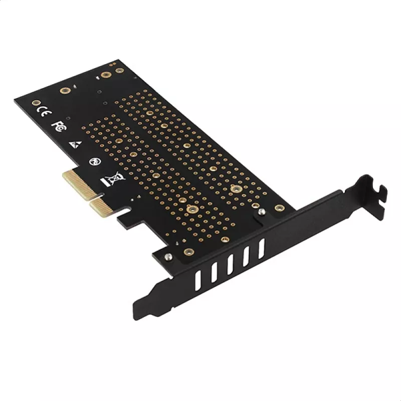 „Axagon PCEM2-DC“ PCIe x4 – M.2 NVMe M-rakto + SATA B-rakto lizdo adapteris su aušintuvu, SP ir LP