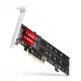 „Axagon PCEM2-ND“ PCIe x8 – dviejų M.2 NVMe M rakto lizdų adapteris, RAID, duomenų jungiklis, su standartine ir žemo profilio kronšteinais