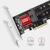 „Axagon PCEM2-ND“ PCIe x8 – dviejų M.2 NVMe M rakto lizdų adapteris, RAID, duomenų jungiklis, su standartine ir žemo profilio kronšteinais