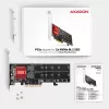 „Axagon PCEM2-ND“ PCIe x8 – dviejų M.2 NVMe M rakto lizdų adapteris, RAID, duomenų jungiklis, su standartine ir žemo profilio kronšteinais