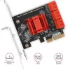 AXAGON PCES-SA6 sąsajos kortelė – PCIe į SATA (ASM1166), 6 Gbit/s, pilno aukščio / žemo profilio, vidinė