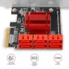 AXAGON PCES-SA6 sąsajos kortelė – PCIe į SATA (ASM1166), 6 Gbit/s, pilno aukščio / žemo profilio, vidinė