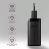 Axagon ACU-DPQ65 GaN sieninis įkroviklis 65W, 3x prievadas (USB-A + dvigubas USB-C), PD3.0/QC4+/PPS/Apple