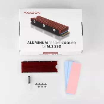 Axagon CRL-M2 Pasyvus aliuminio aušintuvas visiems M.2 SSD, 2280 dydis, 12 mm aukštis.