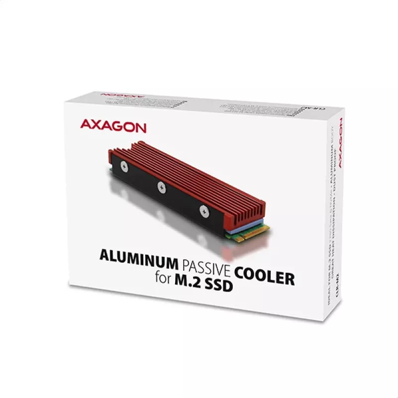 Axagon CRL-M2 Pasyvus aliuminio aušintuvas visiems M.2 SSD, 2280 dydis, 12 mm aukštis.